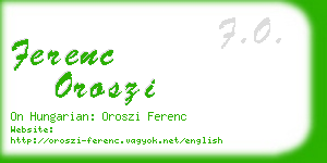 ferenc oroszi business card